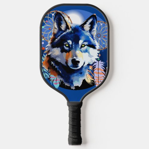 Wolf Native Animal Spirit   Pickleball Paddle