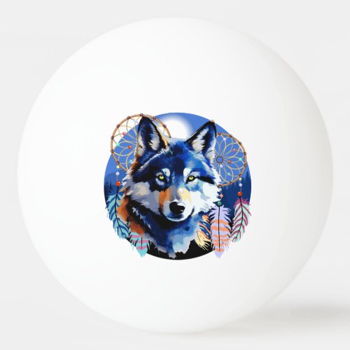 Wolf Native Animal Spirit Ping Pong Ball