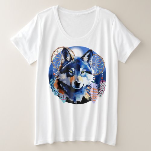 Wolf Native Animal Spirit  Plus Size T_Shirt