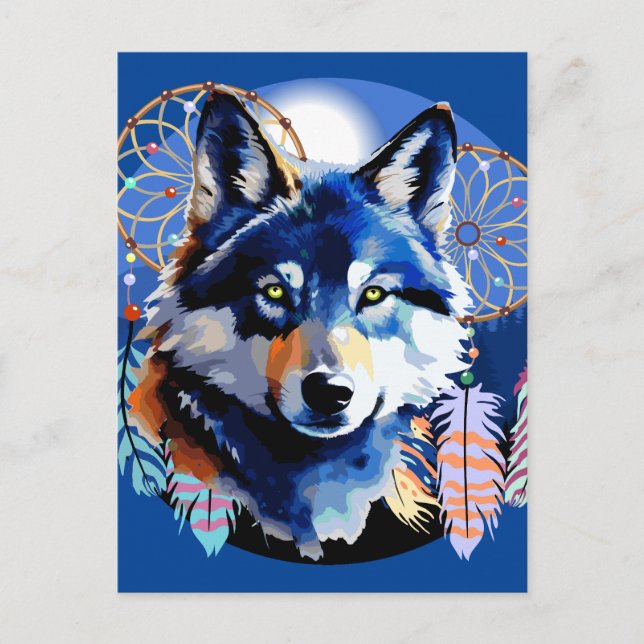 Wolf Native Animal Spirit   Postcard (Front)
