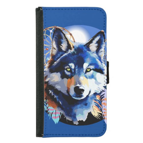 Wolf Native Animal Spirit   Samsung Galaxy S5 Wallet Case