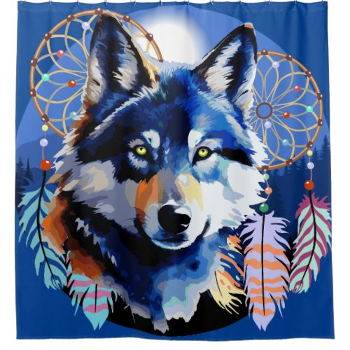 Wolf Native Animal Spirit   Shower Curtain