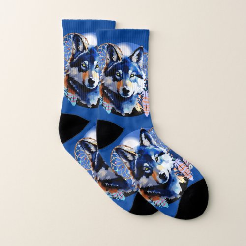 Wolf Native Animal Spirit  Socks