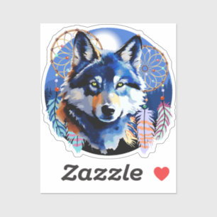 Wolf Native Animal Spirit  Square Sticker
