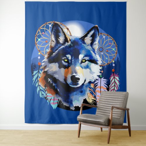 Wolf Native Animal Spirit  Tapestry