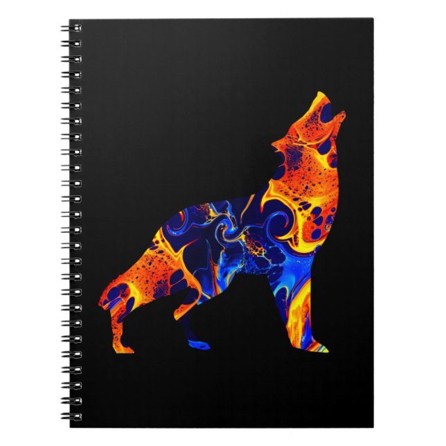 WOLF NEON ABSTRACT PAINT NOTEBOOK (Front)