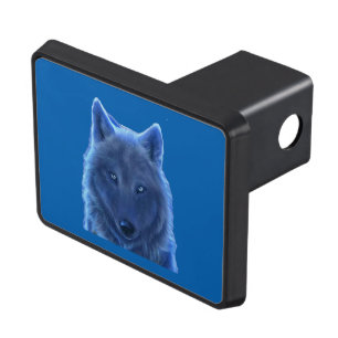 Wolf neon blue trailer hitch cover