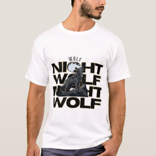 Wolf Night Howling Wolf Moon Design T-Shirt
