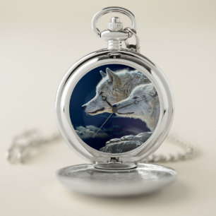 Wolf Night Pocket Watch