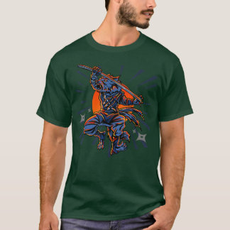 Wolf Ninja Samurai Sword Martial Arts Vintage Japa T-Shirt