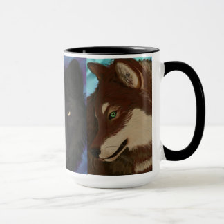 Wolf of many colors mug