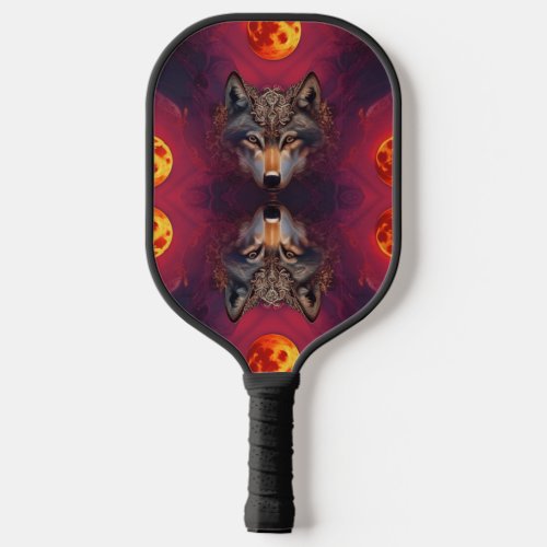 Wolf of the Blood Moon AI Fantasy Pop Art Pickleball Paddle