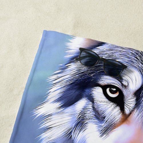 Wolf Oil Paint The Essence Of Beauty  Beach Towel