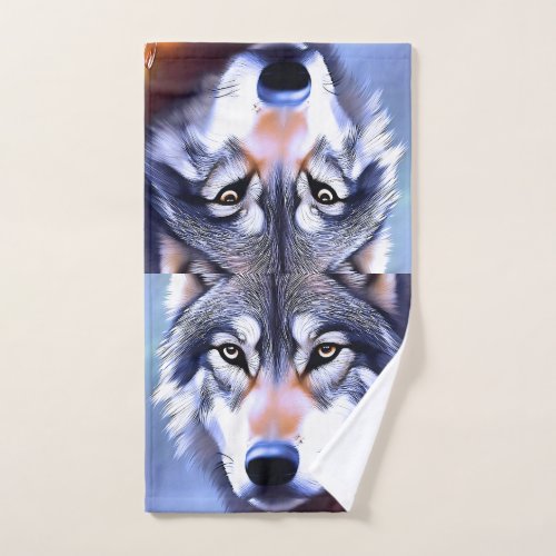 Wolf Oil Paint The Essence Of Beauty  Hand Towel
