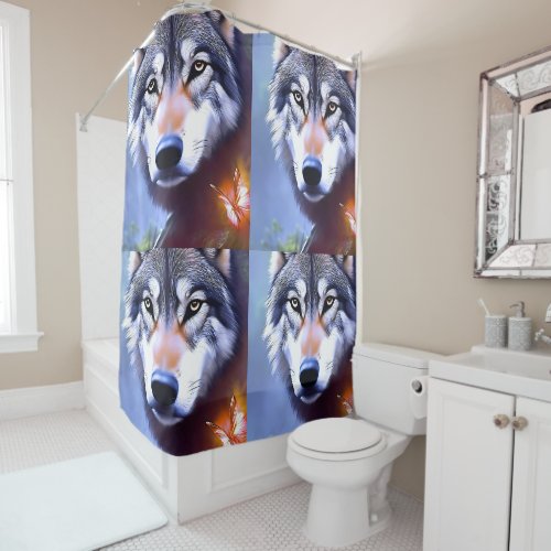Wolf Oil Paint The Essence Of Beauty  Shower Curtain