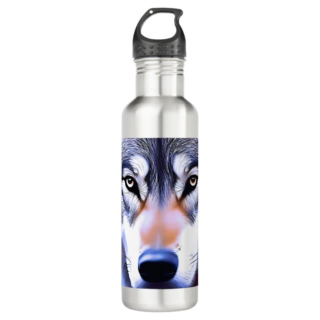 Wolf Oil Paint The Essence Of Beauty,  Stainless Steel Water Bottle (Front)