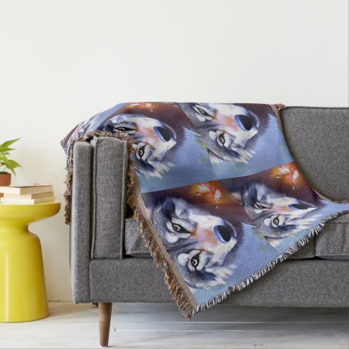 Wolf Oil Paint The Essence Of Beauty  Throw Blanket