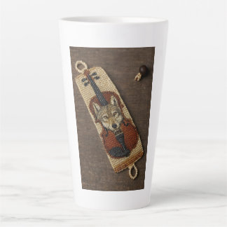 Wolf on a Violin Beading Latte Mug