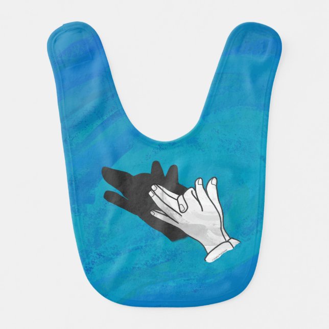 Wolf On Blue Baby Bib (Front)