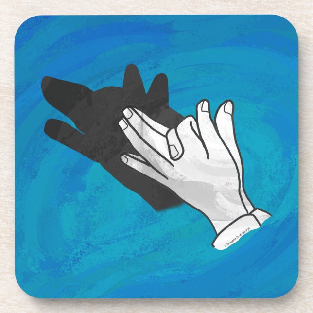 Wolf On Blue Coaster (Front)