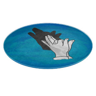 Wolf On Blue Cutting Board