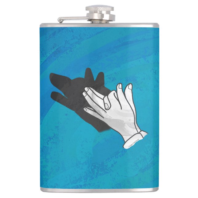 Wolf On Blue Flask (Front)