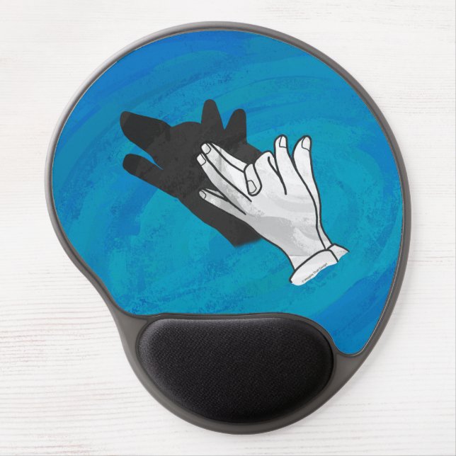 Wolf On Blue Gel Mouse Pad (Front)