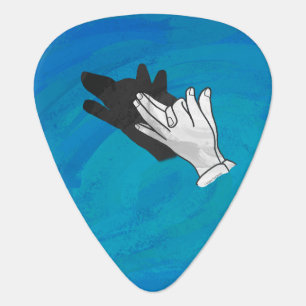 Wolf On Blue Guitar Pick