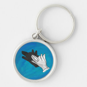 Wolf On Blue Keychain