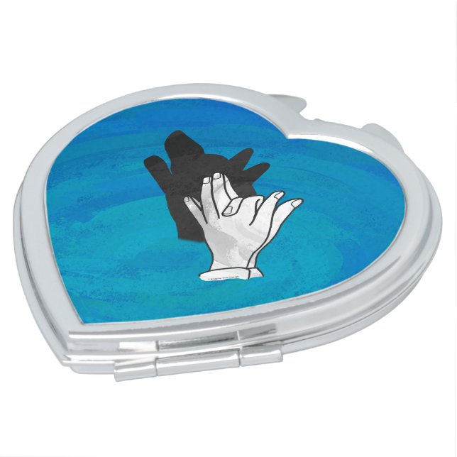 Wolf On Blue Makeup Mirror (Turned)