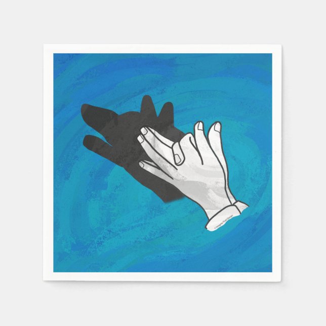 Wolf On Blue Paper Napkins (Front)