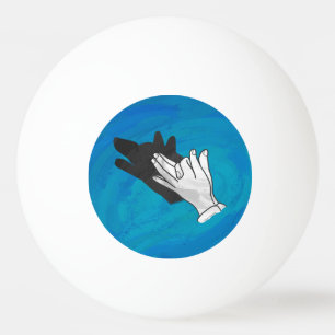 Wolf On Blue Ping Pong Ball