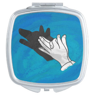 Wolf On Blue Vanity Mirror