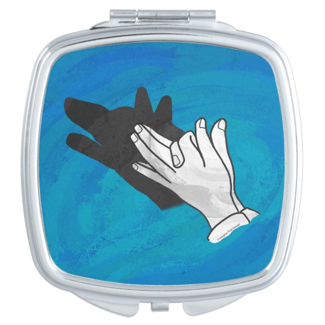 Wolf On Blue Vanity Mirror (Front)