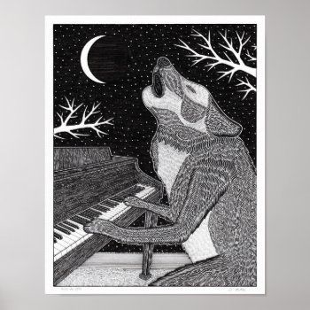 Wolf On Keys Poster by elihelman at Zazzle