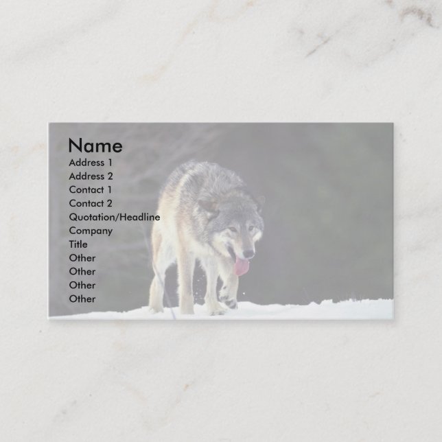 Wolf on snowy horizon business card (Front)