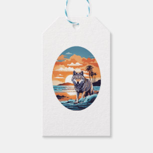 Wolf on the Beach Gift Tags