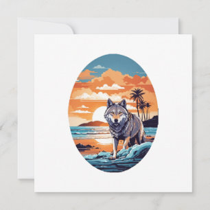 Wolf on the Beach Invitation