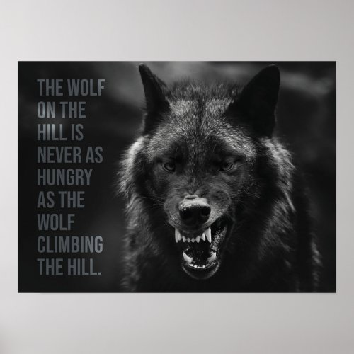 Wolf On The Hill _ Hustle Success Entrepreneur Poster