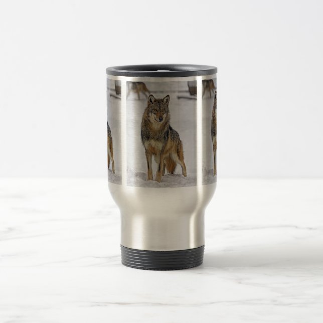Wolf On Watch Travel Mug (Center)