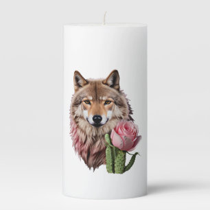 Wolf One Pillar Candle