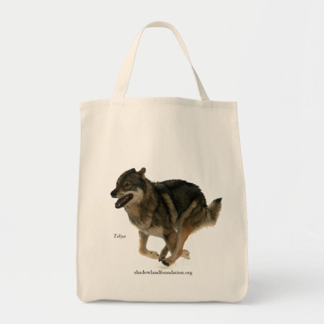 Wolf Organic Grocery Tote Bag (Front)
