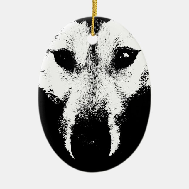 Wolf Ornament Personalized Wolf Pup Decoration (Front)