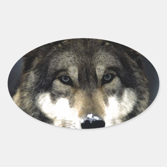Wolf Oval Sticker (Front)