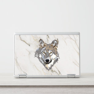 Wolf Over Marble Stone HP Laptop Skin