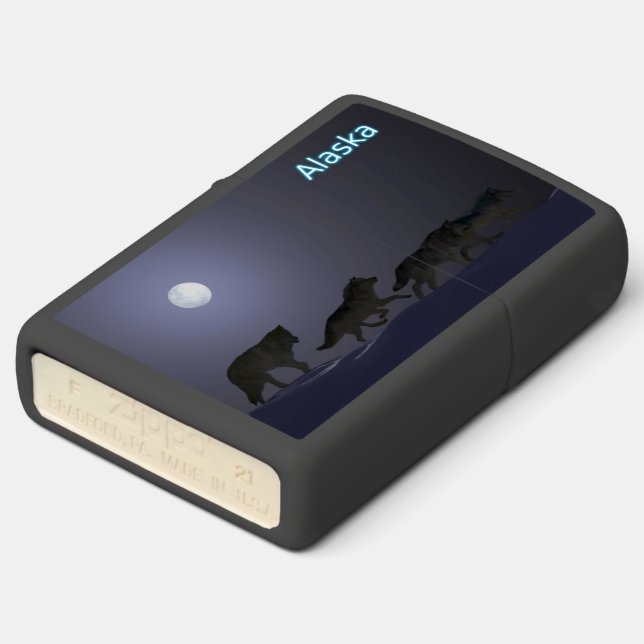 Wolf Pack - Alaska Zippo Lighter (Angled)