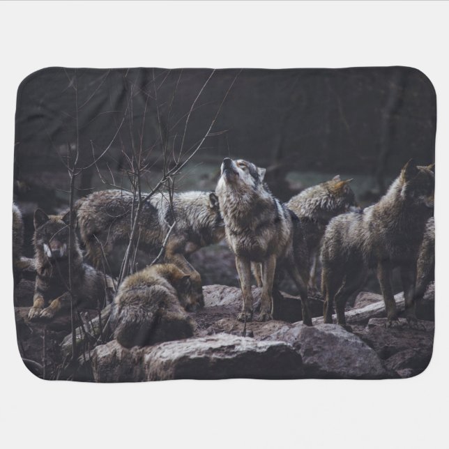 Wolf Pack Baby Blanket (Horizontal)