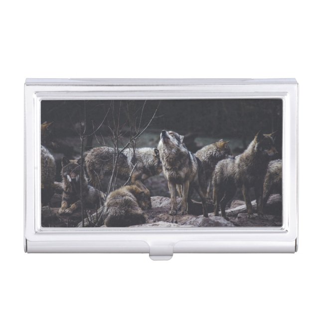Wolf Pack Business Card Case (Front)