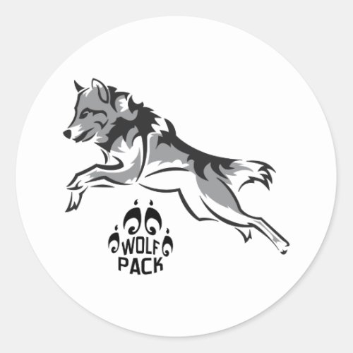 WOLF PACK CLASSIC ROUND STICKER