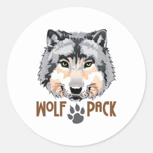 WOLF PACK CLASSIC ROUND STICKER